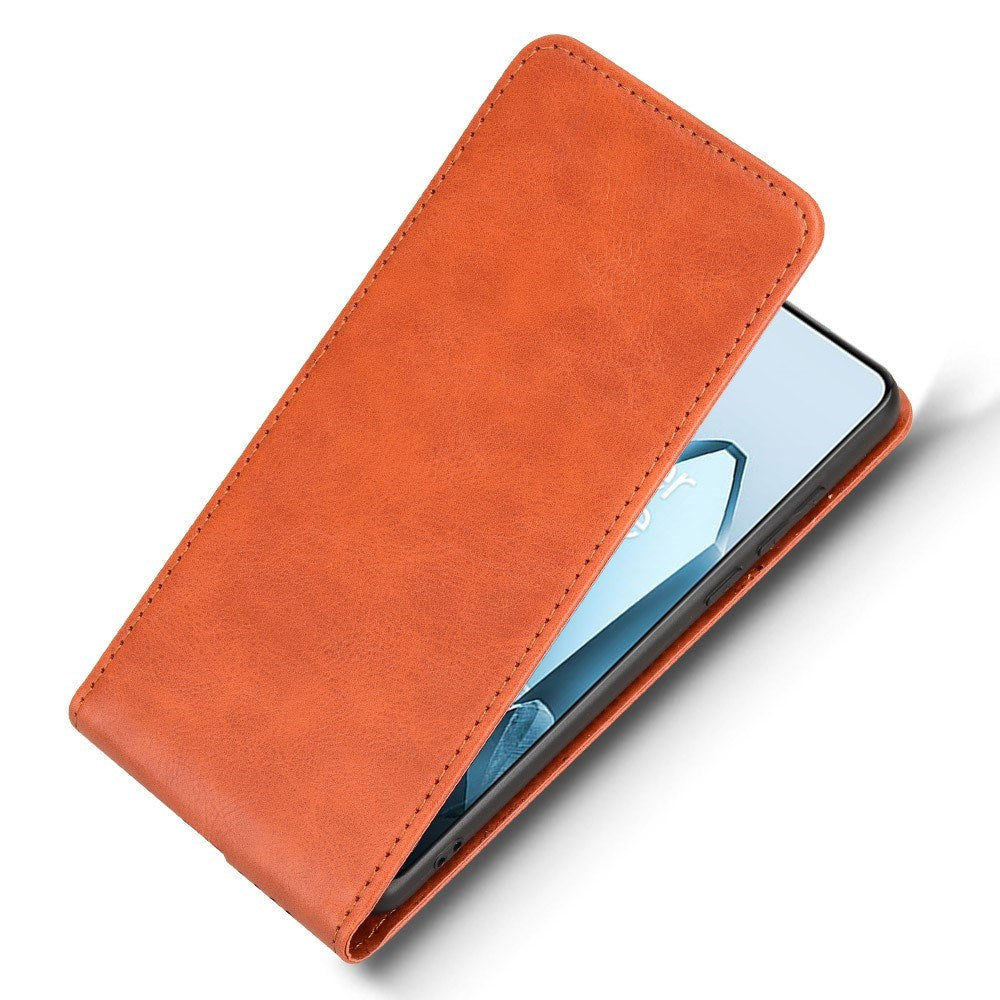 OnePlus 13 - EIDERWOOD Vegansk Læder Flip Cover m. Kortlomme - Orange