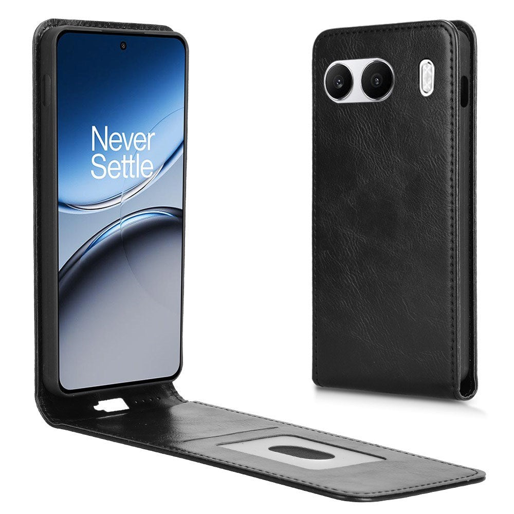 EIDERWOOD OnePlus Nord 4 Vertikalt Mobil Flip Cover m. Kortholder - Sort