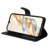 Honor Magic7 Lite - EIDERWOOD Kunstlæder Flip Cover m. Strop - Sort