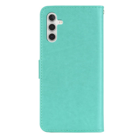Samsung Galaxy S25 - EIDERWOOD Kunstlæder Flip Cover m. Uglemotiv - Turkis