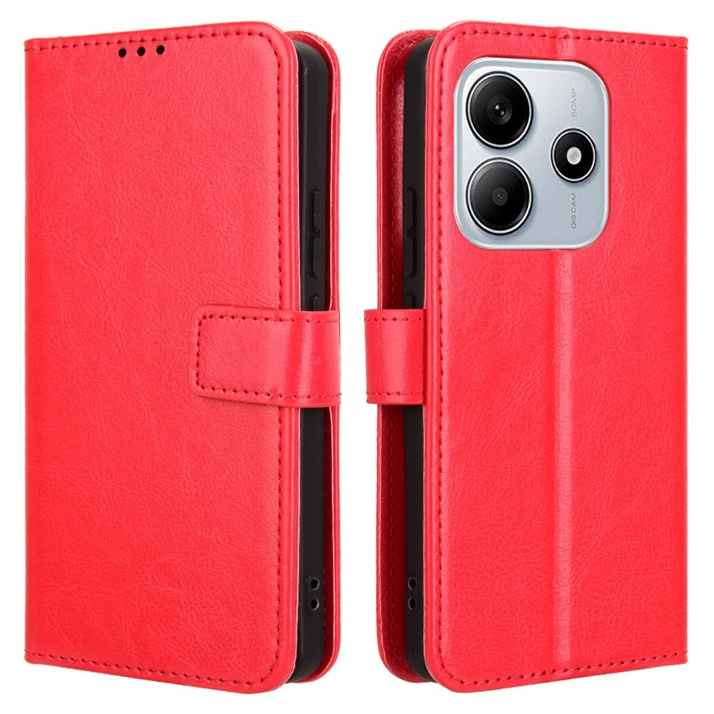 Xiaomi Redmi Note 14 (5G) - EIDERWOOD Kunstlæder Flip Cover m. Strop - Rød