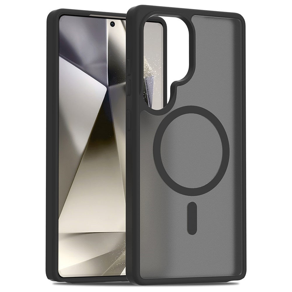 EIDERWOOD Samsung Galaxy S25 Ultra Mat Hybrid Bagside Cover - MagSafe Kompatibel - Sort / Gennemsigtig