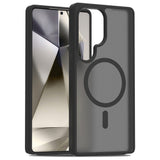 EIDERWOOD Samsung Galaxy S25 Ultra Mat Hybrid Bagside Cover - MagSafe Kompatibel - Sort / Gennemsigtig