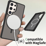 EIDERWOOD Samsung Galaxy S25 Ultra Mat Hybrid Bagside Cover - MagSafe Kompatibel - Sort / Gennemsigtig