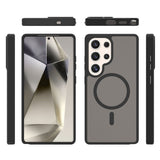 EIDERWOOD Samsung Galaxy S25 Ultra Mat Hybrid Bagside Cover - MagSafe Kompatibel - Sort / Gennemsigtig
