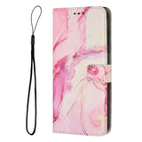 Google Pixel 10 Pro XL / 9 Pro XL - EIDERWOOD Marmormønstret Kunstlæder Flip Cover m. Strop - Lyserød