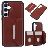 Samsung Galaxy S25 - EIDERWOOD 2-i-1 Vegansk Læder Cover m. Kortholder & Ståfunktion - Brun