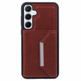 Samsung Galaxy S25 - EIDERWOOD 2-i-1 Vegansk Læder Cover m. Kortholder & Ståfunktion - Brun