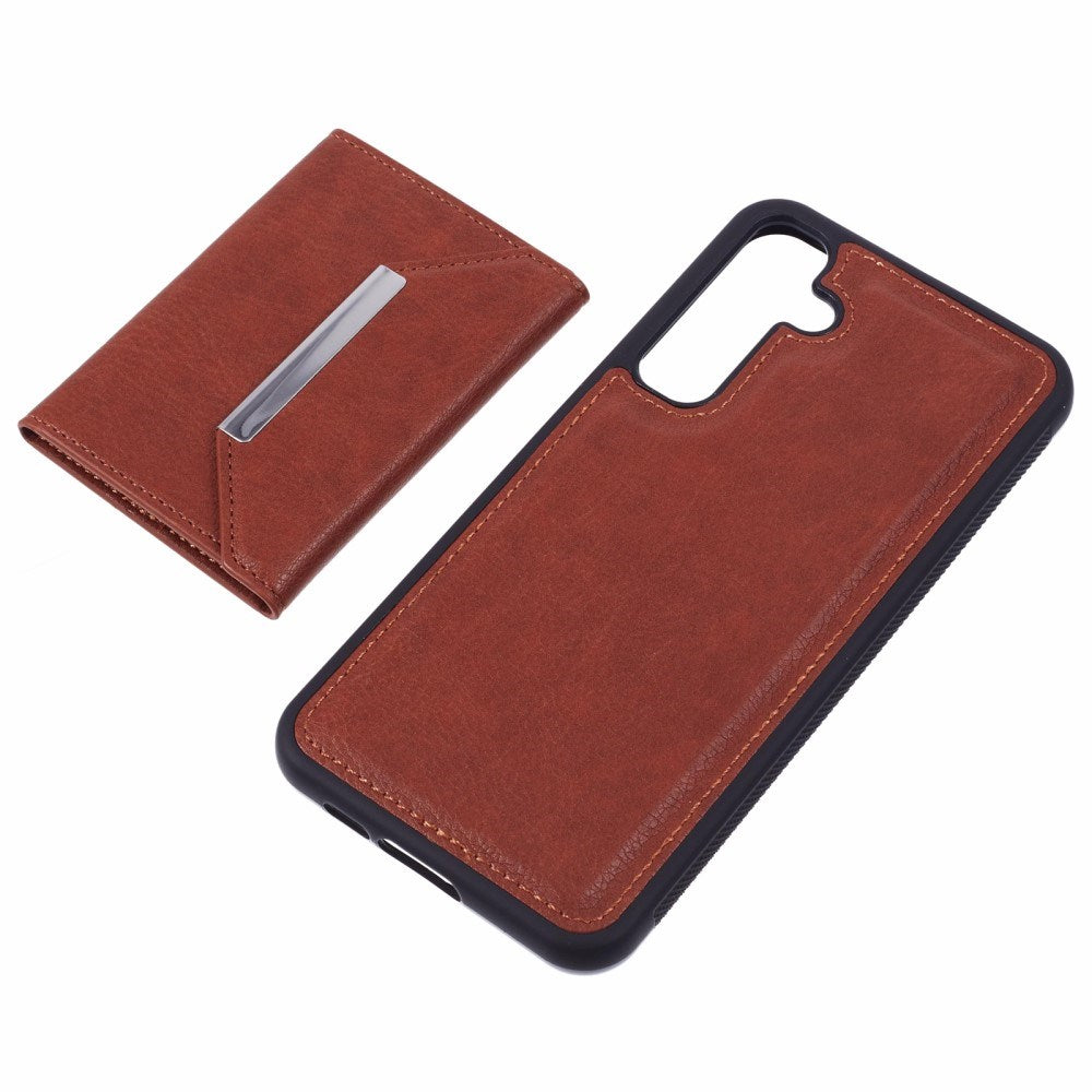Samsung Galaxy S25 - EIDERWOOD 2-i-1 Vegansk Læder Cover m. Kortholder & Ståfunktion - Brun