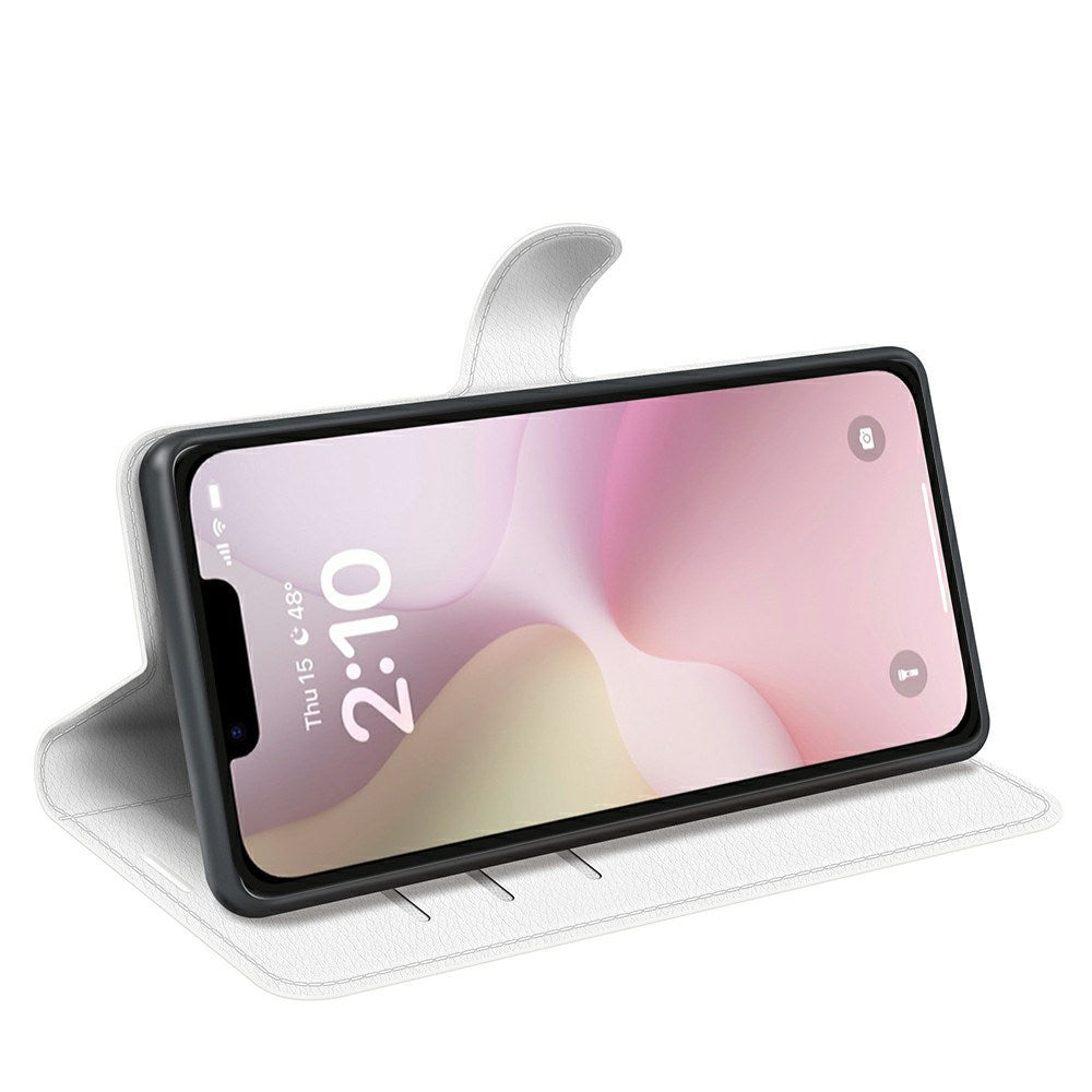 iPhone 16e - EIDERWOOD Kunstlæder Flip Cover m. Kortholder & Ståfunktion - Hvid