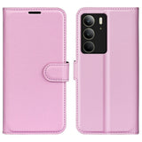 Realme C75 - EIDERWOOD Kunstlæder Flip Cover m. Kortholder & Ståfunktion - Lyserød