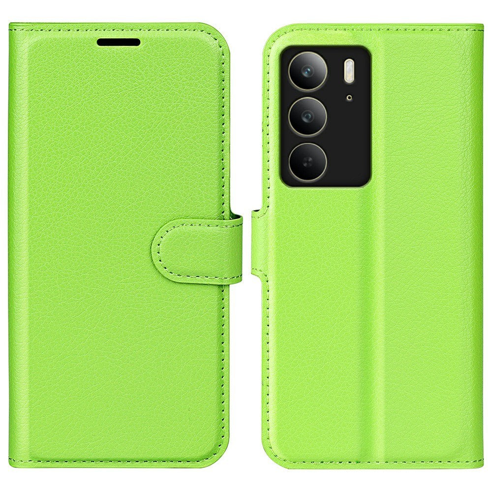 Realme C75 - EIDERWOOD Kunstlæder Flip Cover m. Kortholder & Ståfunktion - Grøn