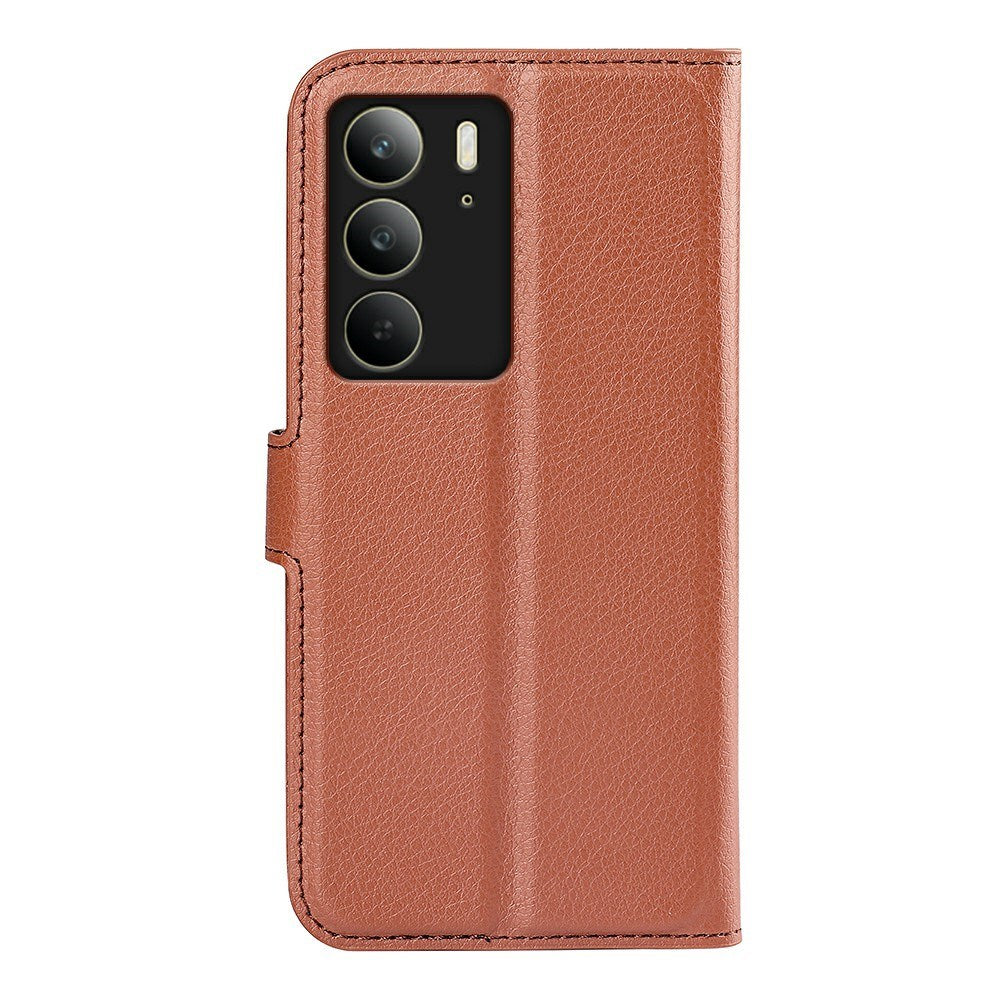 Realme C75 - EIDERWOOD Kunstlæder Flip Cover m. Kortholder & Ståfunktion - Brun