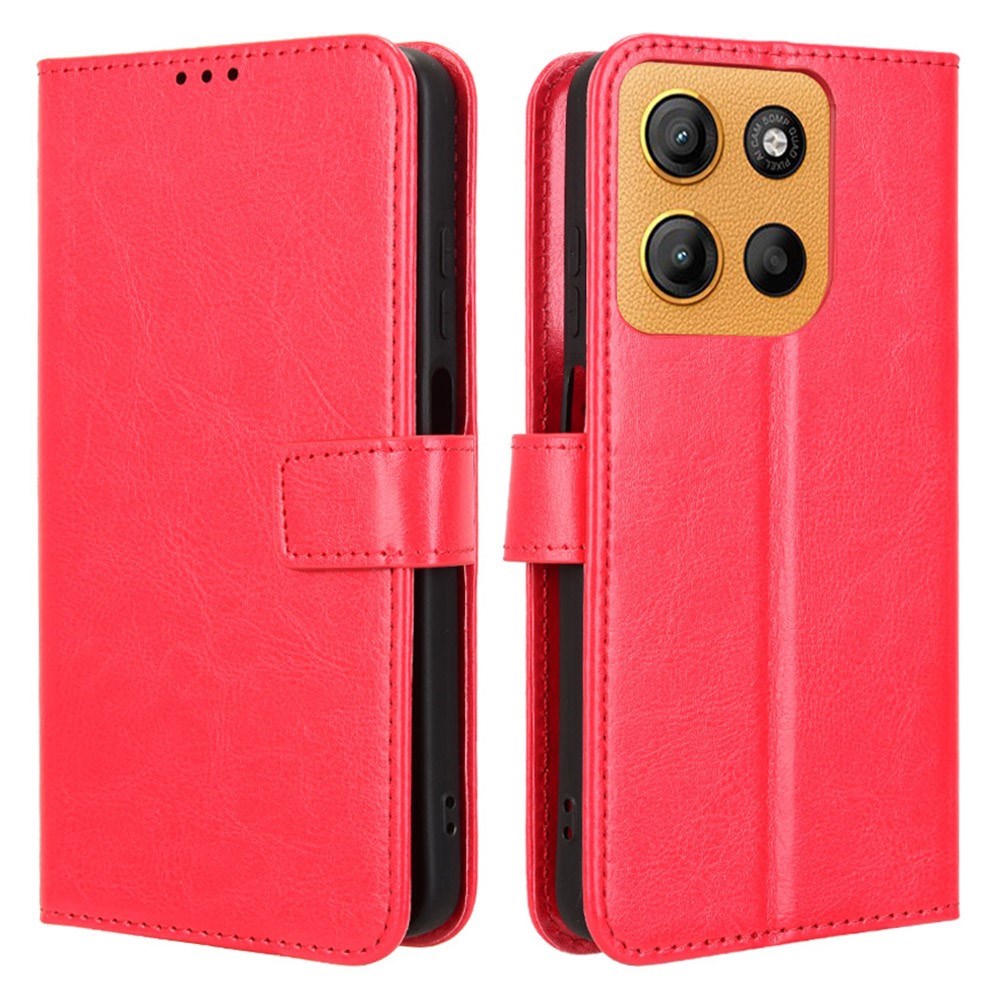Motorola Moto G15 / G15 Power - EIDERWOOD Kunstlæder Flip Cover m. Strop - Rød