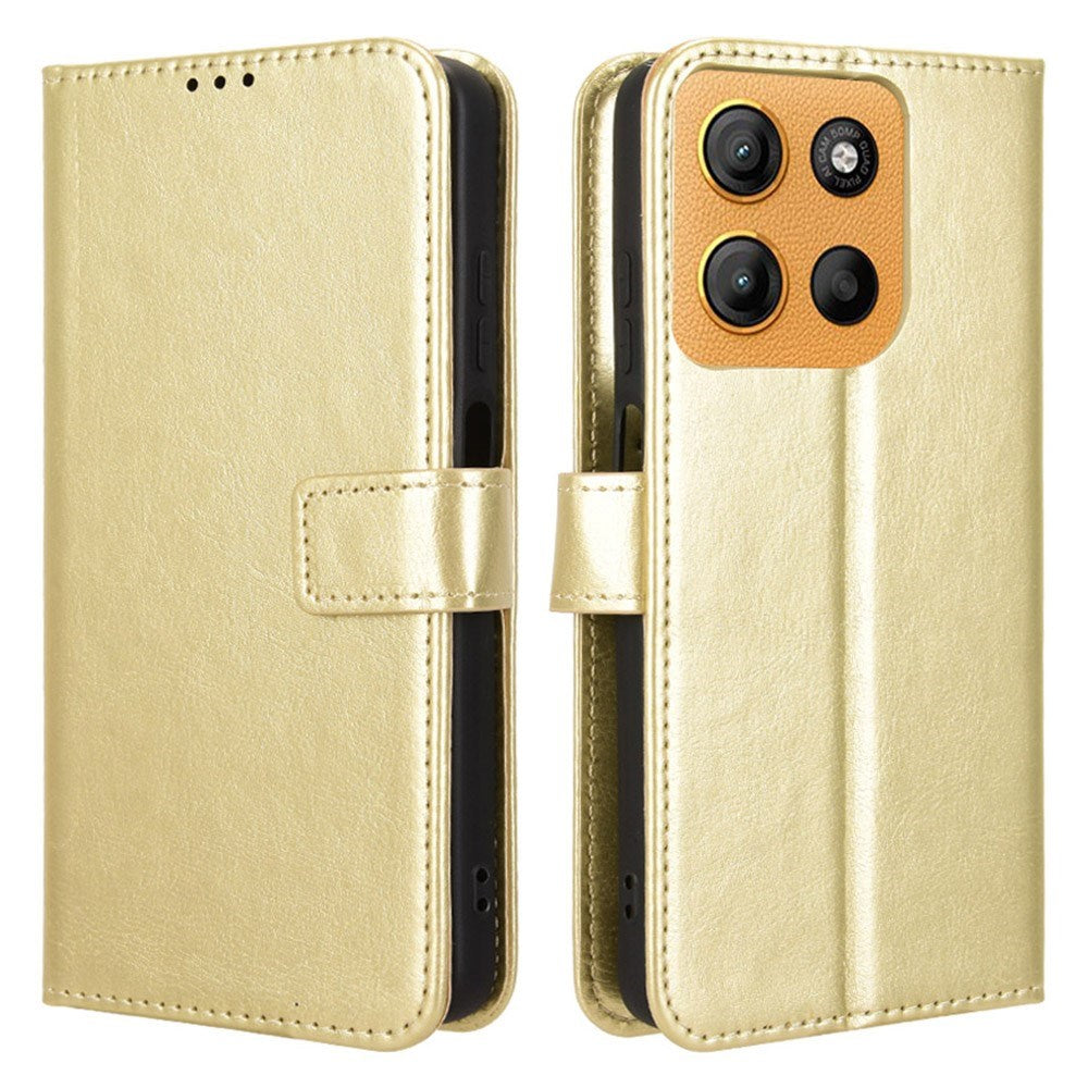 Motorola Moto G15 / G15 Power - EIDERWOOD Kunstlæder Flip Cover m. Strop - Guld
