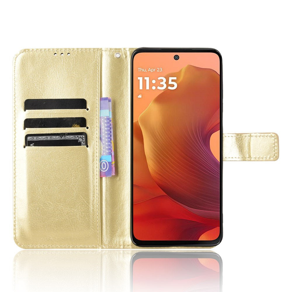 Motorola Moto G15 / G15 Power - EIDERWOOD Kunstlæder Flip Cover m. Strop - Guld