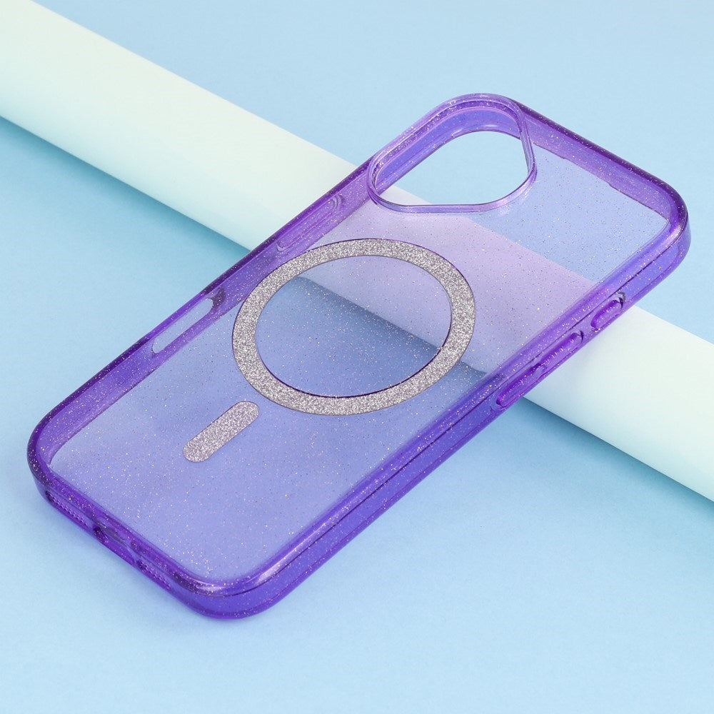 iPhone 16 Plus - EIDERWOOD Plastik Glitter Cover - MagSafe Kompatibel - Lilla