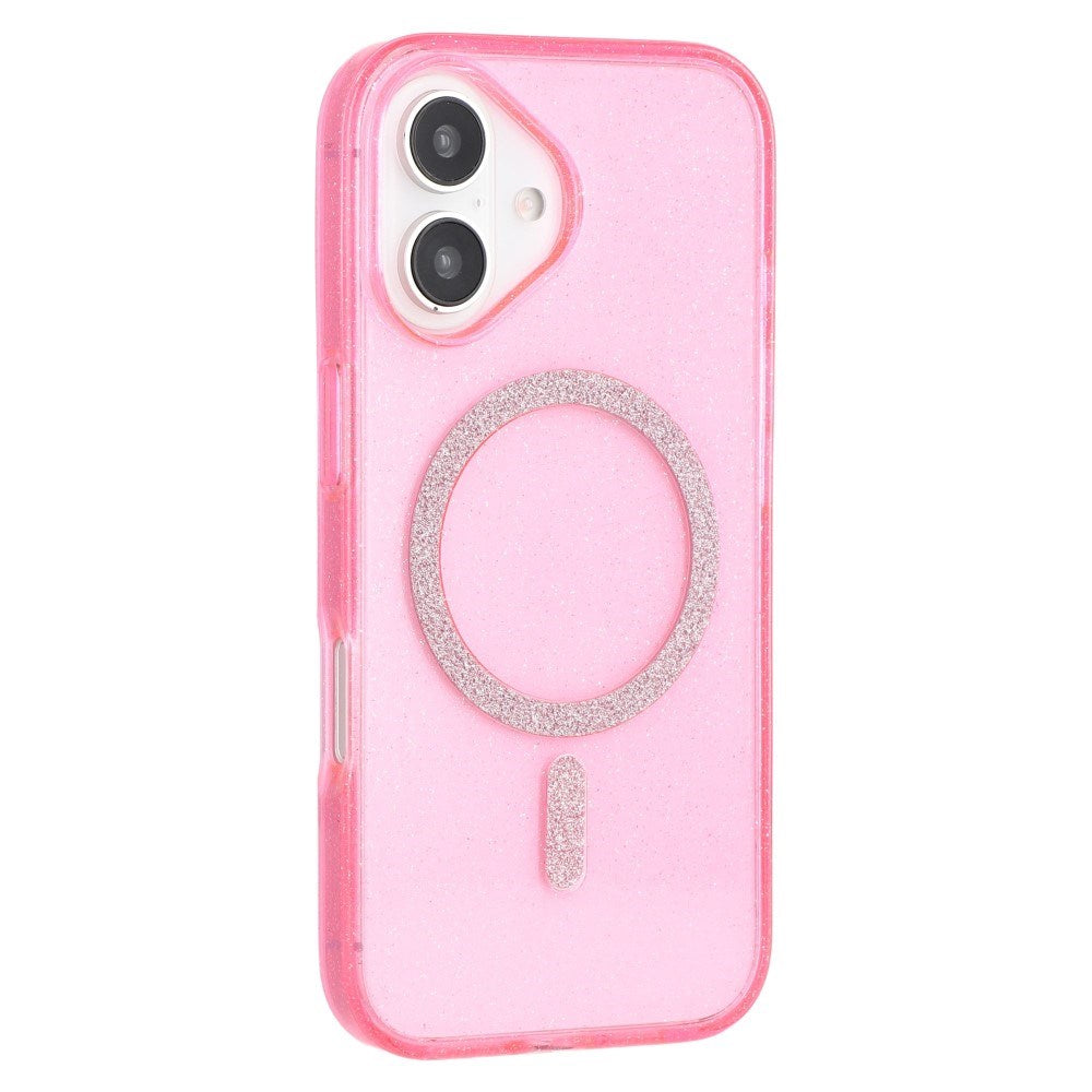 iPhone 16 Plus - EIDERWOOD Plastik Glitter Cover - MagSafe Kompatibel - Lyserød
