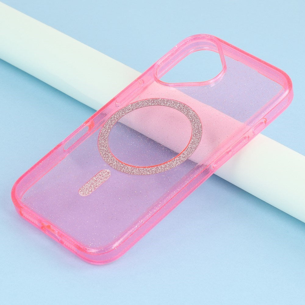 iPhone 16 Plus - EIDERWOOD Plastik Glitter Cover - MagSafe Kompatibel - Lyserød