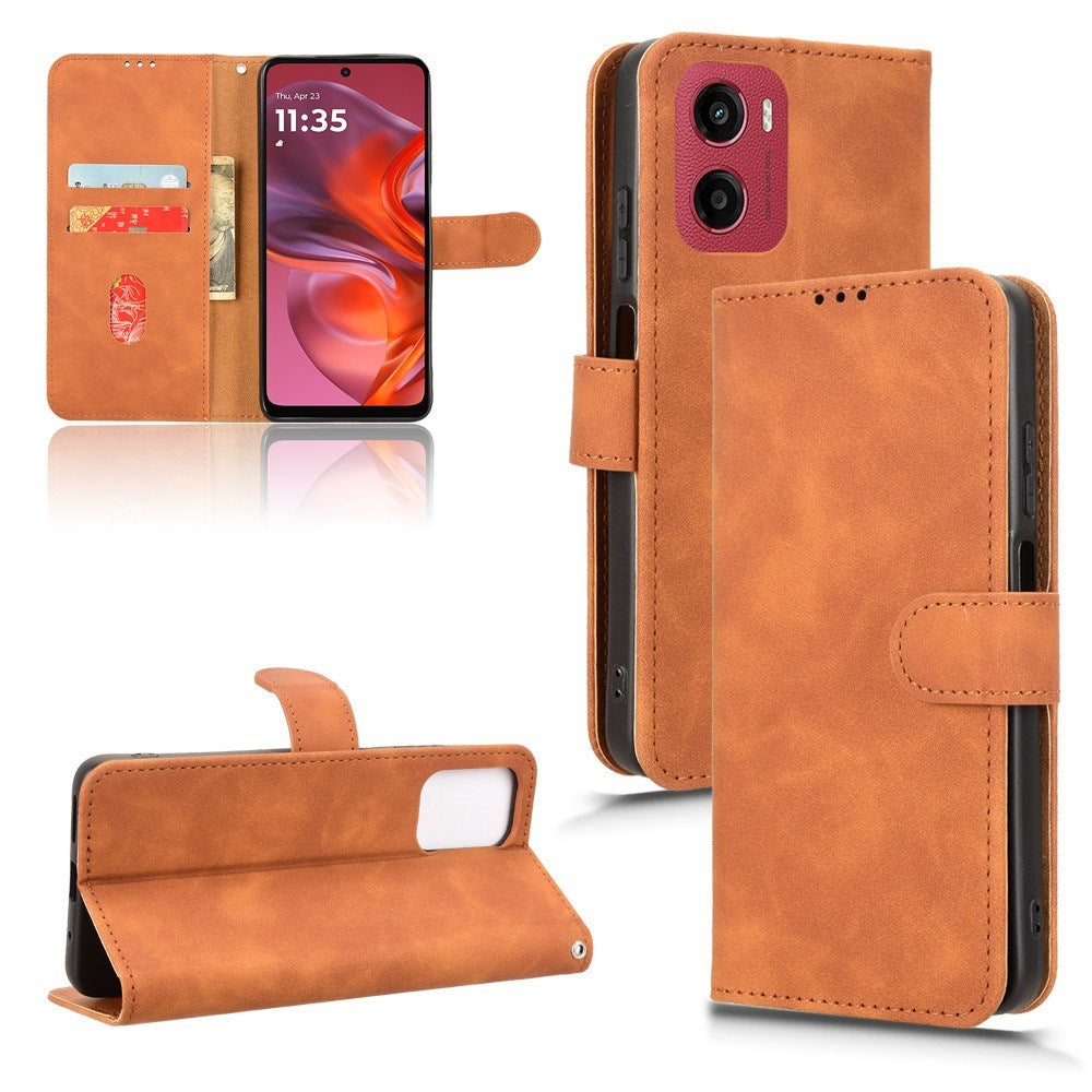 EIDERWOOD Motorola Moto G05 Flip Cover - Kortholder & Ståfunktion - Brun