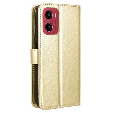 Motorola Moto G05 / E15 - EIDERWOOD Kunstlæder Flip Cover m. Strop - Guld