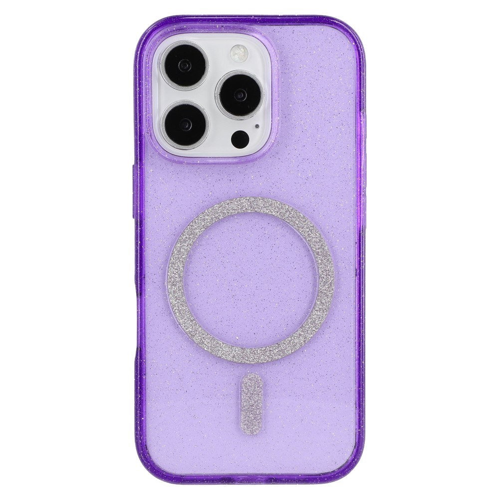 iPhone 16 Pro Max - EIDERWOOD Plastik Glitter Cover - MagSafe Kompatibel - Lilla