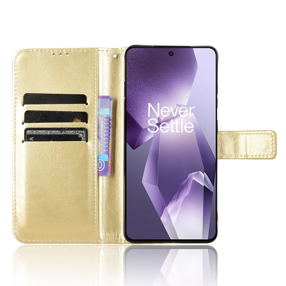 EIDERWOOD Flipcover til OnePlus 13R 5G – Læderlook og Maksimal Beskyttelse - Guld