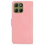 Motorola Moto G17 Power / G17 / G15 - EIDERWOOD Kunstlæder Flip Cover m. Kortholder & Ståfunktion - Lyserød