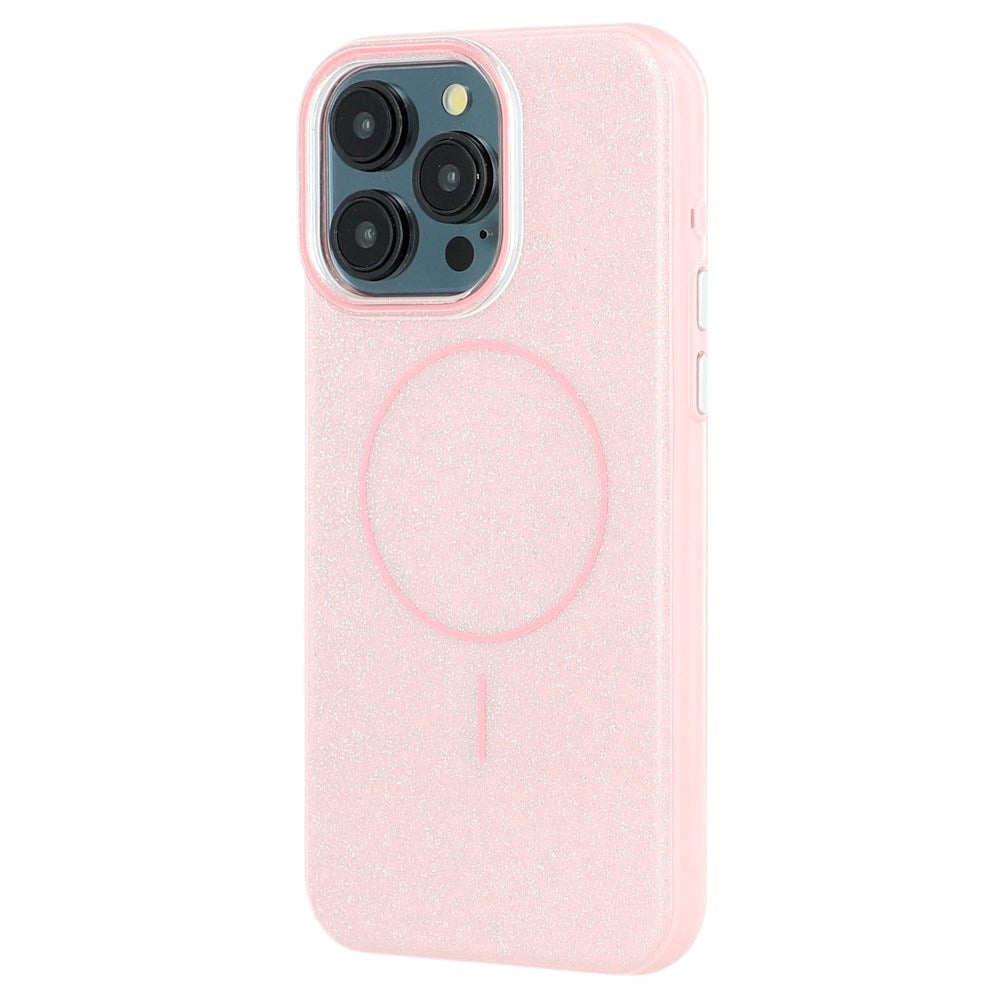 iPhone 15 Pro - EIDERWOOD Plastik Glitter Cover - MagSafe Kompatibel - Lyserød