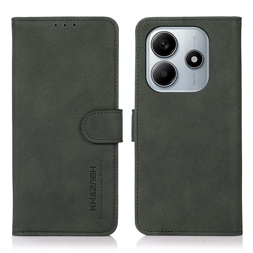 KHAZNEH - Xiaomi Redmi Note 14 (5G) - Kunstlæder Flip Cover m. Kortholder & Ståfunktion - Grøn