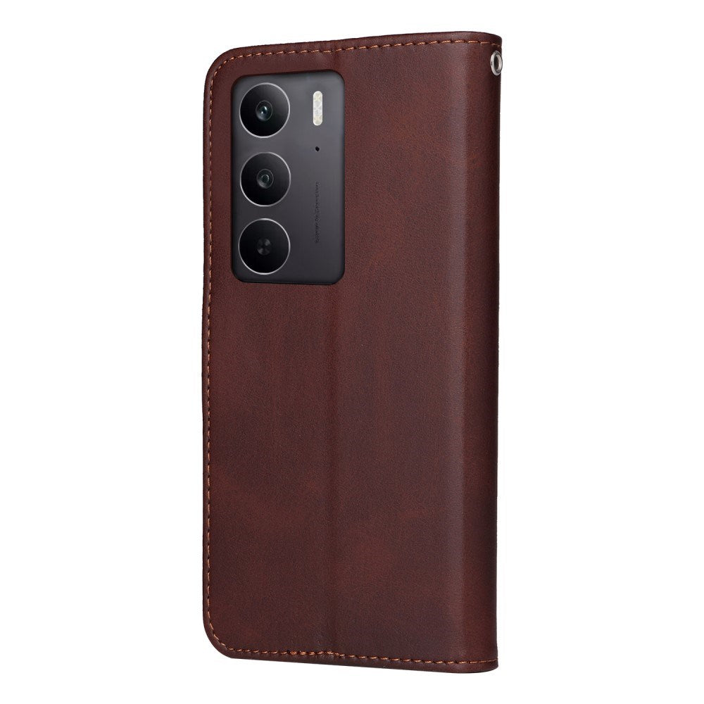 Realme 14X (5G) / C75 - EIDERWOOD Kunstlæder Flip Cover m. Strop - Brun