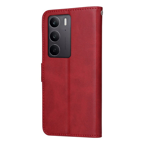 Realme 14X (5G) / C75 - EIDERWOOD Kunstlæder Flip Cover m. Strop - Rød