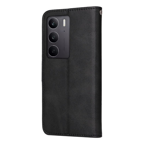 Realme 14X (5G) / C75 - EIDERWOOD Kunstlæder Flip Cover m. Strop - Sort