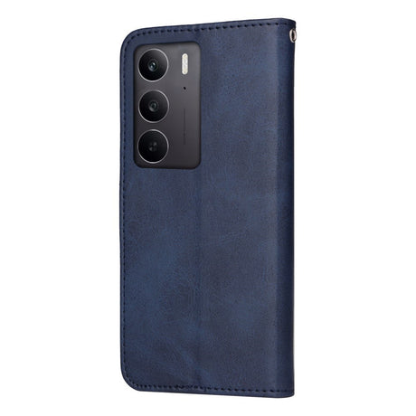 Realme 14X (5G) / C75 - EIDERWOOD Kunstlæder Flip Cover m. Strop - Blå