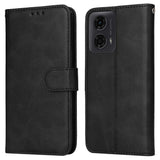 Motorola Moto E14 (4G) / G04 (4G) / G04s (4G) / G24 (4G) - EIDERWOOD Kunstlæder Flip Cover m. Strop - Sort