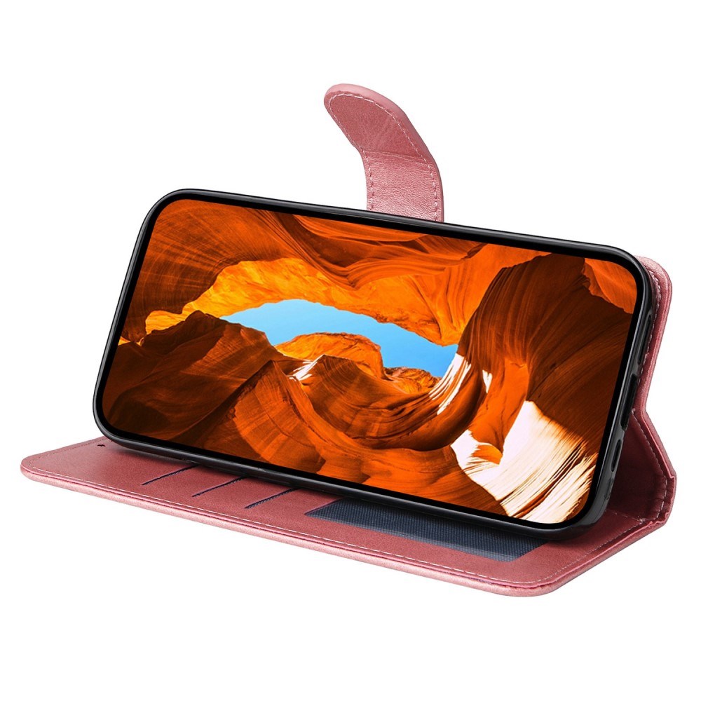 Motorola Moto E14 (4G) / G04 (4G) / G04s (4G) / G24 (4G) - EIDERWOOD Kunstlæder Flip Cover m. Strop - Lyserød
