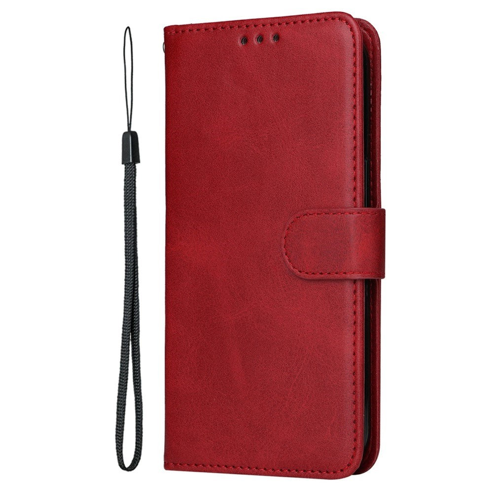 Motorola Moto E14 (4G) / G04 (4G) / G04s (4G) / G24 (4G) - EIDERWOOD Kunstlæder Flip Cover m. Strop - Rød