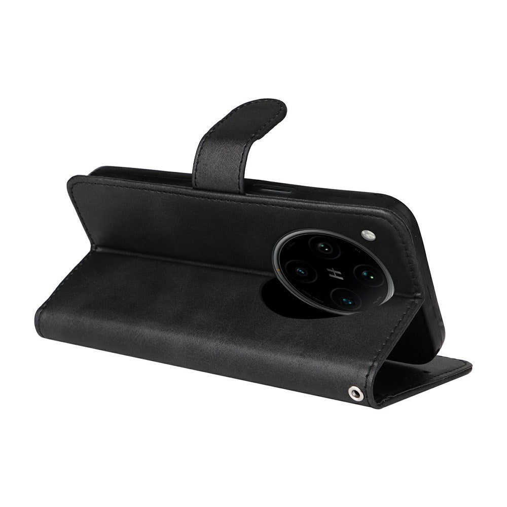 Motorola Edge 60 Neo / 50 Neo / ThinkPhone 25 EIDERWOOD Kunstlæder Flip Cover - Strop - Sort