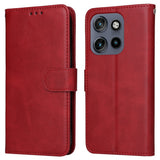 Motorola Edge 60 Neo / 50 Neo / ThinkPhone 25 EIDERWOOD Kunstlæder Flip Cover - Strop - Rød