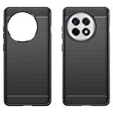 EIDERWOOD OnePlus 13R Brushed Carbon Fiber Fleksibelt Plastik Bagside Cover - Sort