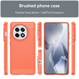 EIDERWOOD OnePlus 13R Brushed Carbon Fiber Fleksibelt Plastik Bagside Cover - Rød