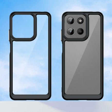 EIDERWOOD Motorola Moto G15 / G05 / E15 Hybrid Plastik Bagside Cover - Gennemsigtig / Sort Kant