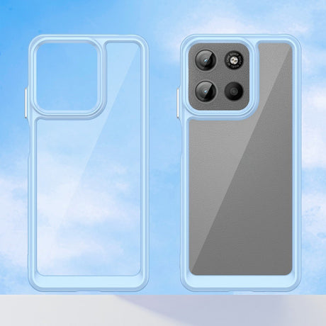 EIDERWOOD Motorola Moto G15 / G05 / E15 Hybrid Plastik Bagside Cover - Gennemsigtig / Blå Kant