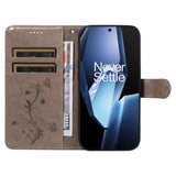 EIDERWOOD OnePlus 13R Flipcover med Indgraveret Motiv - inkl. Kortholder - Ståfunktion - Håndledsrem - Grå