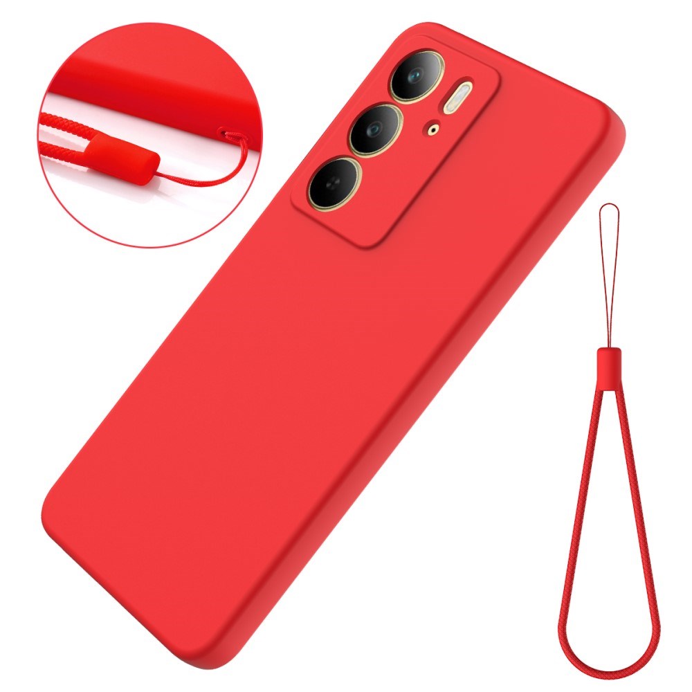 EIDERWOOD Realme C75 Liquid Silikone Mobil Cover m. Strop - Rød