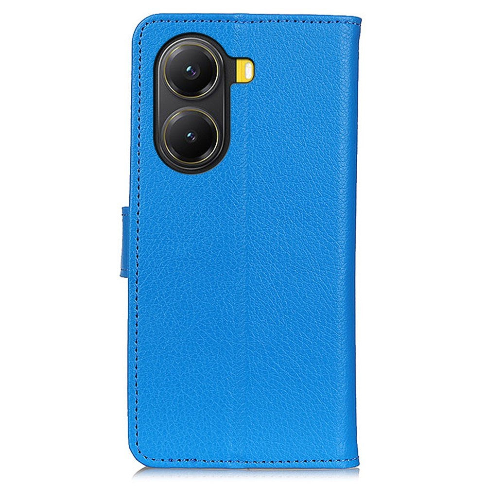 EIDERWOOD Xiaomi Poco X7 Pro Litchi Kunstlæder Flip Cover inkl. Kortholder - Blå