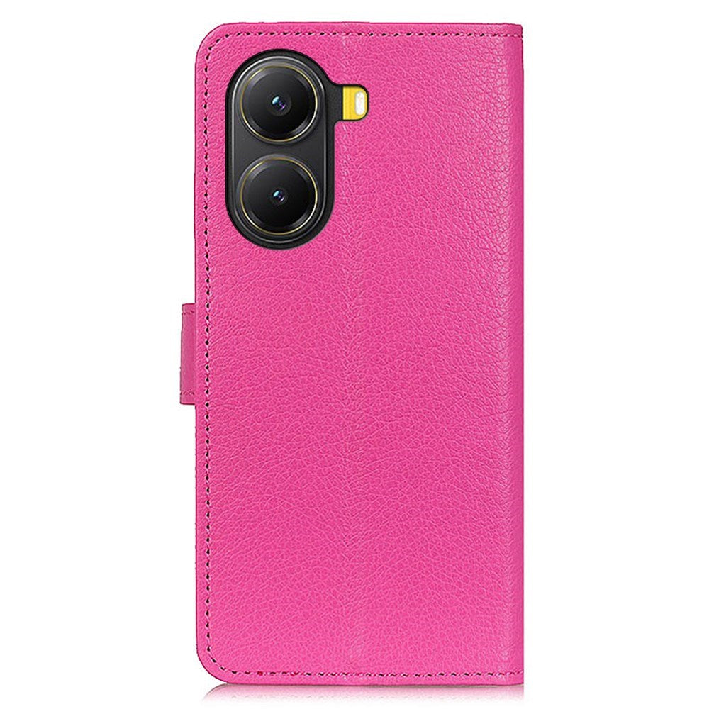 EIDERWOOD Xiaomi Poco X7 Pro Litchi Kunstlæder Flip Cover inkl. Kortholder - Lyserød