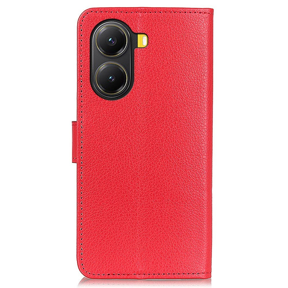EIDERWOOD Xiaomi Poco X7 Pro Litchi Kunstlæder Flip Cover inkl. Kortholder - Rød