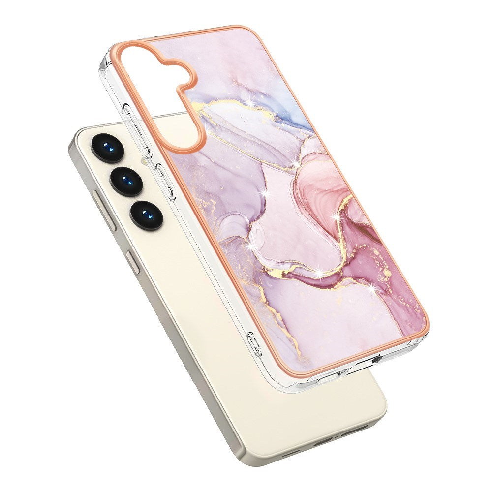 Samsung Galaxy S25+ (Plus) / S24+ (Plus) - EIDERWOOD Marmormønstret Plastik Cover - Rose Gold