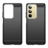 Realme C75 - EIDERWOOD Brushed Carbon Fiber Fleksibelt Plastik Cover - Sort